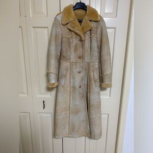 Vintage Shearling Coat in Beige